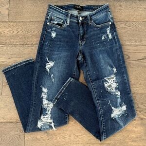 Judy Blue Distressed Boyfriend Fit Jeans